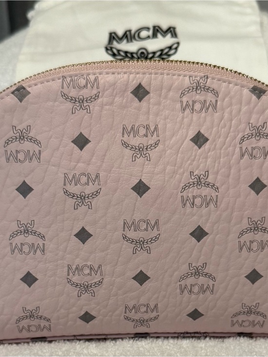MCM Handbags - Authentic MCM pink leather cosmetic pouch with certificate of authenticity